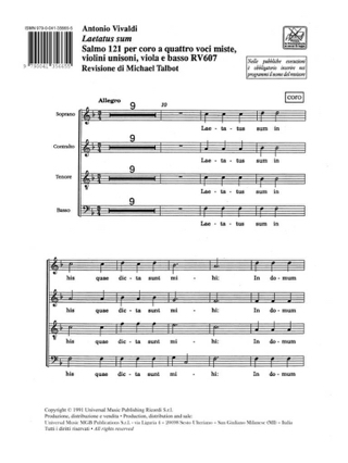 Laetatus Sum Psaume 121, Rv. 607 - Matériel - VIVALDI - Partition